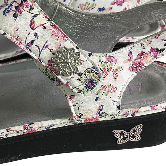 Alegria Kerri Looker Leather Sandal 38 or US 8/8.5 Adjustable Straps Pink Floral - Picture 6 of 14
